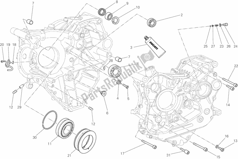 Alle onderdelen voor de 10a - Paar Halve Carters van de Ducati Monster 1200 S 2014